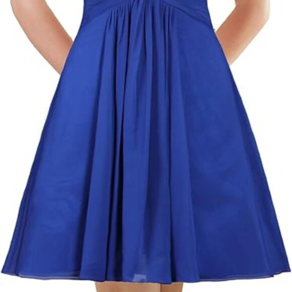 Chiffon Short Bridesmaid Dress Halter Homecoming Dress - Picture 2 of 6